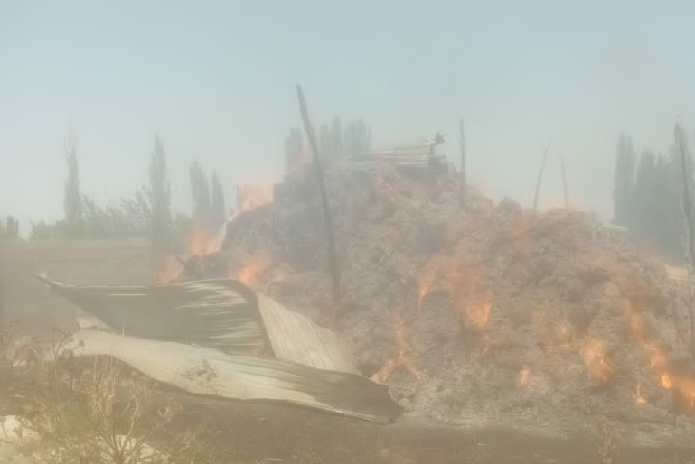 Чүйдө жарандын кышка дайындалган 3 миң түк чөбү өрттөнүп кетти