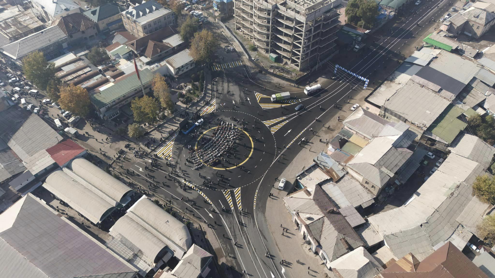 Жаңыланган Ош-Ноокат жолу. Бийиктиктен видео